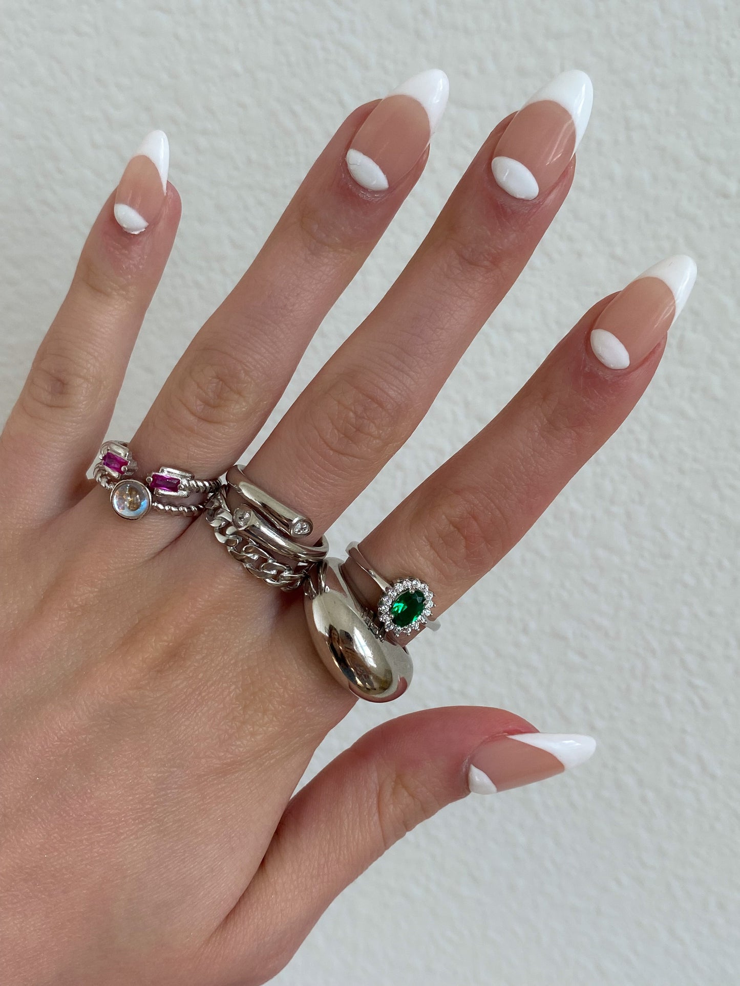 Silver Emerald Sun 925 Ring