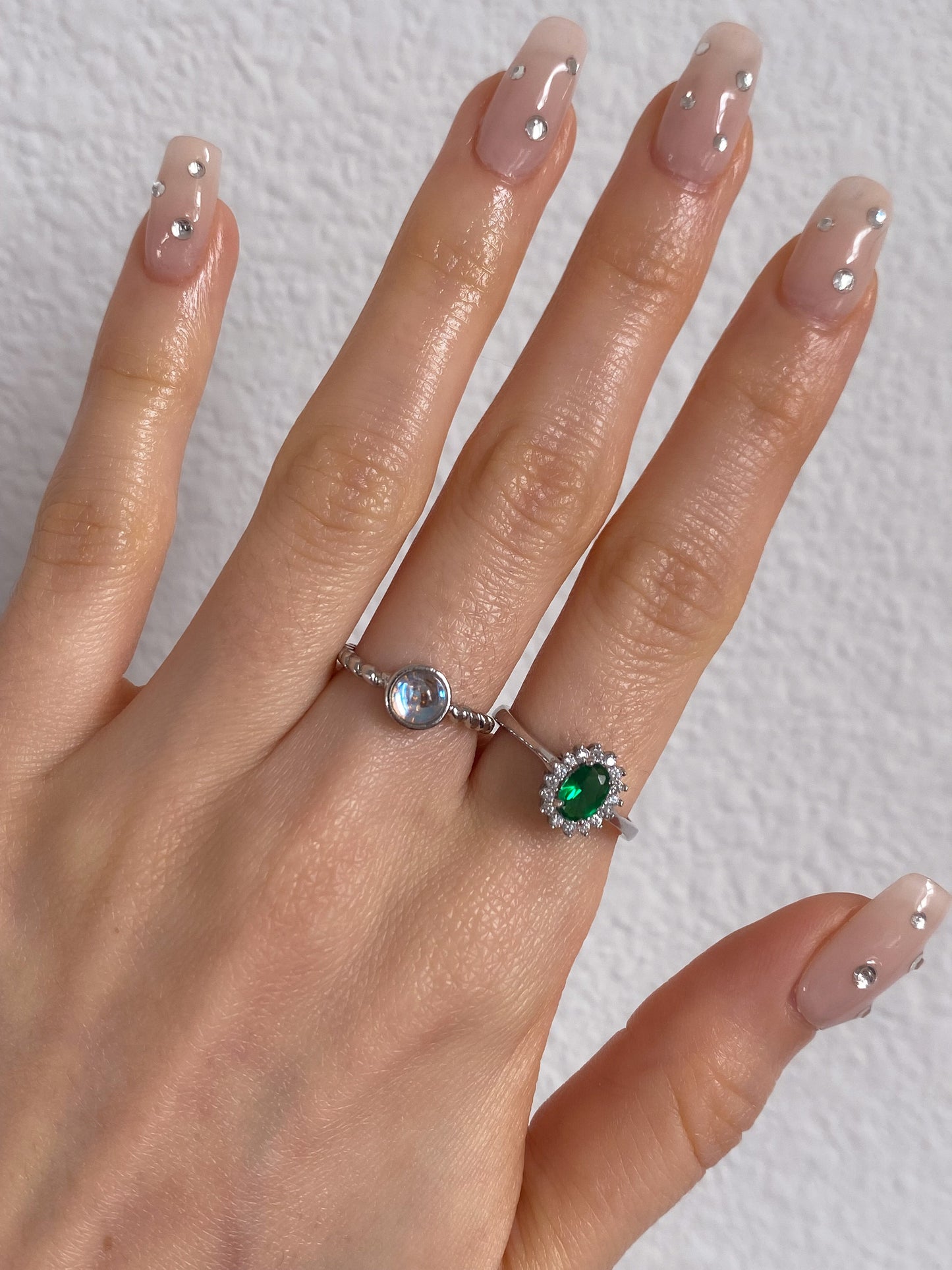 Silver Emerald Sun 925 Ring