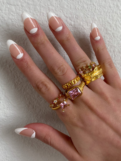 Stone Croissant Ring