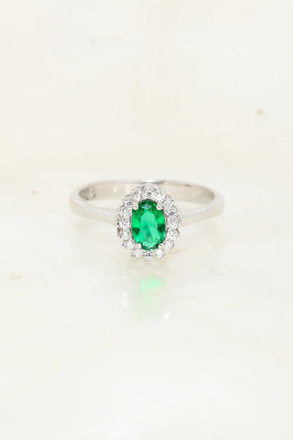 Silver Emerald Sun 925 Ring