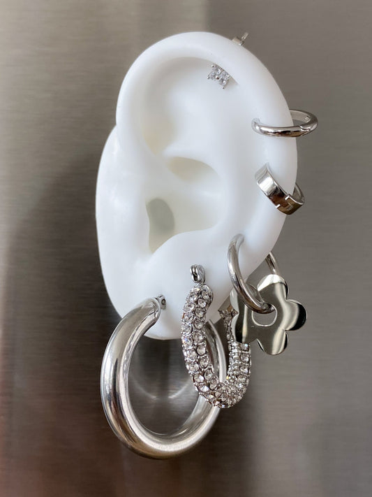 Silver Roxy Hoop Earrings