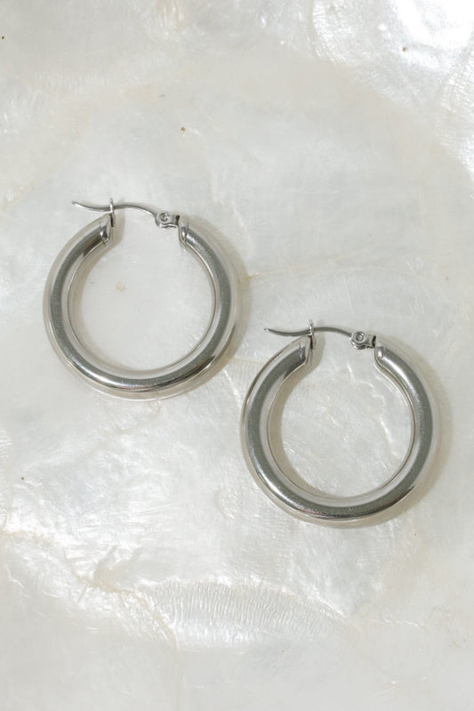 Silver Roxy Hoop Earrings